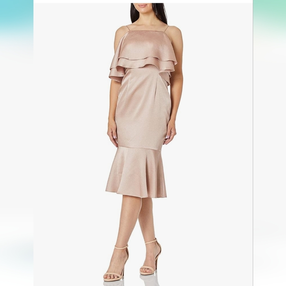 Aidan Mattox Elegant Pink Ruffle Dress